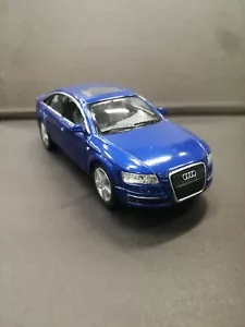 Audi A6 Blue Kinsmart Toy Car Model 1/38 Scale Diecast Metal New Open Doors - Picture 1 of 2