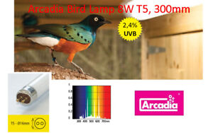 Arcadia Bird Lamp 8W T5 300mm - Vogellampe Leuchtstoffröhre Vögel UVB 2.4% FB08