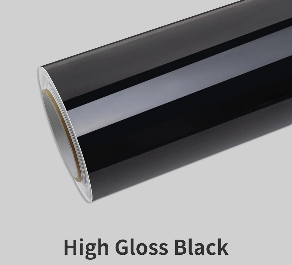 Gloss Black Vinyl Wrap Self Adhesive Back Plastic Air Free vehicle car wrap - Image 1 of 1