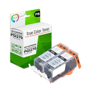 2Pk TCT PGI-270 PGI270 Pigment Black HY For Canon Pixma MG6820 Compatible Ink - Picture 1 of 6