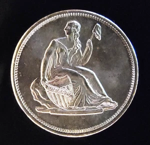 Seated Liberty Design Shield Arrows Rare Bullion - 999 Silber 1 Unze Oz Kunstmünze - Bild 1 von 2
