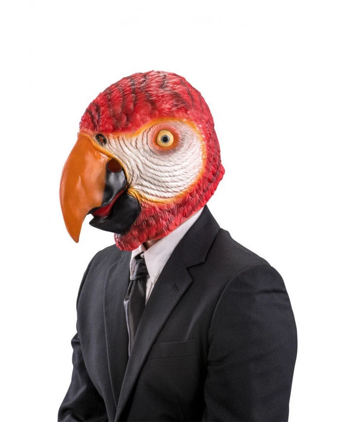 MASCHERA PAPPAGALLO ROSSO IN LATTICE - Immagine 1 di 1