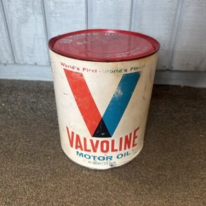 Vtg 1 Gallon Valvoline Motor Oil Can SAE 20 HD SUPER HPO Red Top Cardboard #152 - Imagen 1 de 8