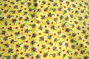 ANIMAL CRACKERS IN YELLOW FLANNEL - 100% COTTON FABRIC - Picture 1 of 4