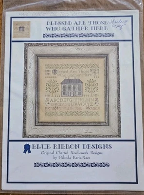 Blue Ribbon Designs Blessed Are Those Who Gather Here Cross Stitch Pattern Only - Image 1 of 4