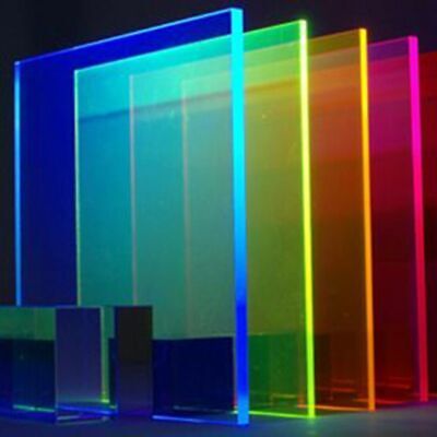 Neon Fluorescent Acrylic Plexiglass Plastic Sheet 1/8 Thick - Pick Size & Color • 1.59$