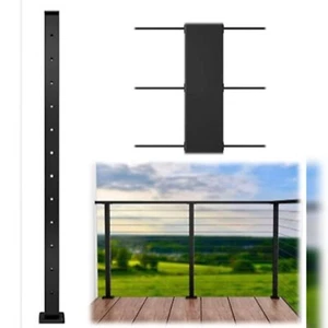 Muzata Cable Railing Post Square 42"x2" x2" PS02 BH4L, PT1 PT3 PT6 - Picture 1 of 4