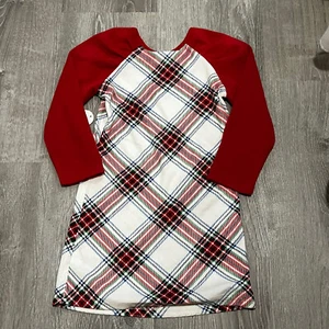 Wonder Nation Girls Nightgown Sz XS 4 / 5 Red Holiday Plaid Long Sleeve New - Picture 1 of 9