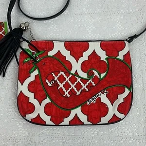 Brighton “Love Dove” Crossbody Pouch Merry & Bright Red Black Zip Tassel New NWT - Picture 1 of 15