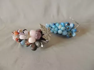 Vintage 2 Glas Trauben Trauben Murano mit versilberten Blättern - Bild 1 von 19