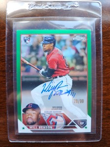 Will Benson Topps Chrome Rookie Green Auto 78/99 Guardians 