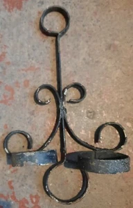 Colgador vintage de hierro forjado doble soporte para plantas - Imagen 1 de 5