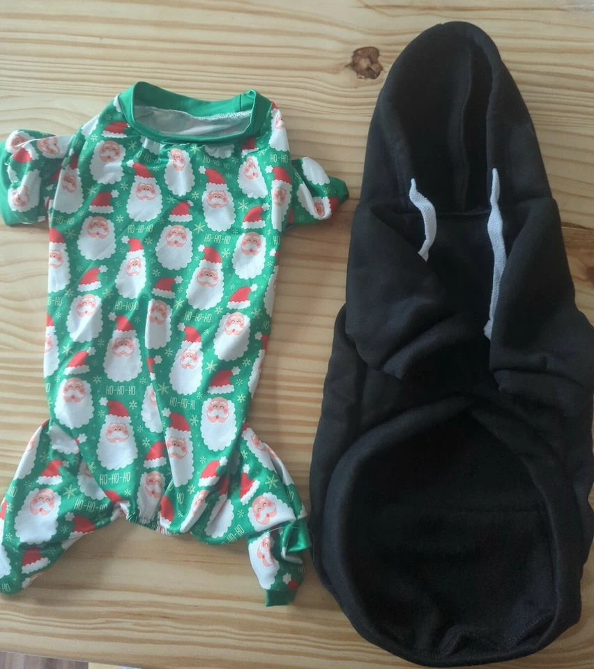 Roupa de cachorro roupa de cachorro com capuz para animais de estimação inverno cachorro preto suéter macio grande LG x2 - Imagem 1 de 4