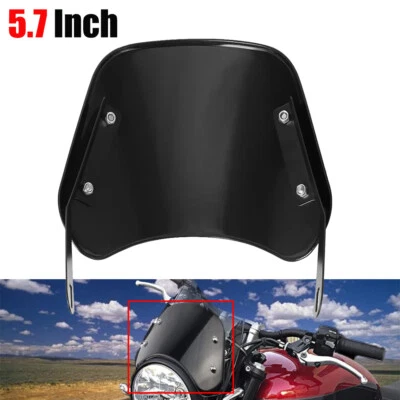 通用摩托车 5 - 7 英寸黑色圆形车头灯整流挡风玻璃挡风玻璃 — 第 1/4 张图片