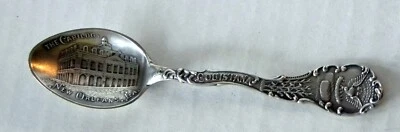 卡比尔多新奥尔良路易斯安那州4英寸纯银Demitasse纪念品勺子,谢泼德制造 — 第 1/4 张图片