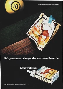 Publicidad impresa vintage 1972 Camel Cigarettes una buena razón para caminar una milla - Imagen 1 de 1