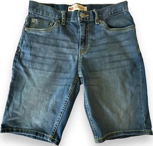 Levi's Shorts Boys Sz 16 502 Regular Taper Bermuda Shorts Blue Jean - Picture 1 of 6
