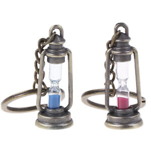 1Pc Cute Metal Lamp Shape Timer Hourglass Key Chain Ring Couple Keychain Gif.DB