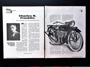 Charles B. Franklin Indian Motorcycle Racer & Creator - Original 8 Page Article - Picture 1 of 4