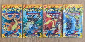XY Flashfire ~ Booster (No Cards) Pack Wrappers ~ All 4 Artworks!! - Picture 1 of 2