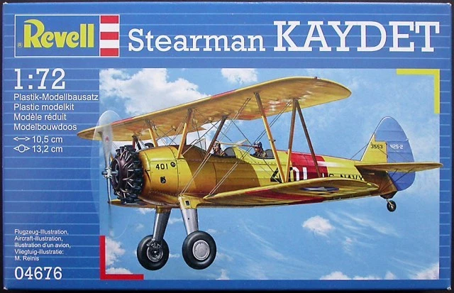 REVELL 1:72 KIT DA MONTARE AEREO STEARMAN KAYDET LUNGHEZZA 10,5 CM  ART 04676 - Immagine 1 di 1