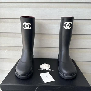 Chanel Botas de Lluvia de Goma Talla 39 NUEVAS - Imagen 1 de 3