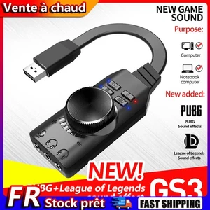 Adaptateur de carte son GS3 7.1 canaux, Audio externe USB, casque 3.5mm pour PC - Photo 1/7
