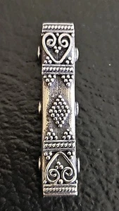 Espaciador de cuentas rectangular de plata de ley con 3 agujeros para hacer joyas Bali Boho CADA UNO - Imagen 1 de 9
