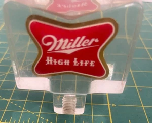 Vtg Miller High Life Beer Short Acrylic Tap Handle 3" - Picture 1 of 9