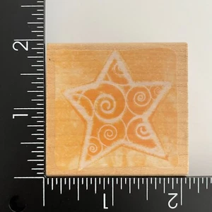 Hero Arts Swirly Star Block E3652 Wood Mounted Rubber Stamp - Foto 1 di 3
