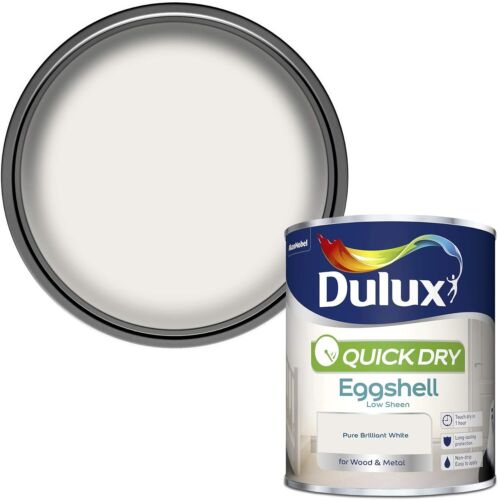 Quick Dry Eggshell Paint For Wood And Metal - Pure Brilliant White 750 ml