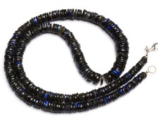 Natural Gem Fire Labradorite 6-12MM Faceted Rondelle Heishi Beads Necklace 22"