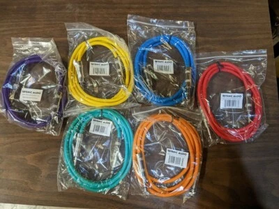 SEISMIC Audio SATRX-6 Speaker 6 foot Patch Cables Multi Colors Set of 6 NEW - Image 1 of 4