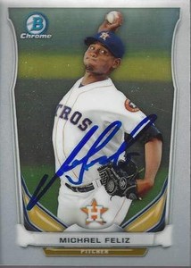 Michael Feliz Houston Astros 2014 Bowman Chrome Prospects Signed Card