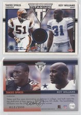 2002 Private Stock Titanium Blue Jerseys Takeo Spikes Roy Williams Rookie RC