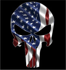 Waving American Flag Punisher Skull Vinyl Decal Patriotic Decal Yeti Cup Decal 1