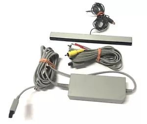 Cable de alimentación original Nintendo Wii, cable AV y sensor OEM paquete de barra original - Imagen 1 de 3