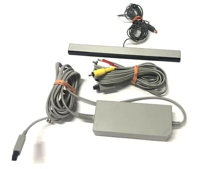 Genuine Nintendo Wii Power Cord, AV Cable and Sensor OEM Original Bar Bundle - Image 1 of 3