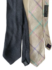 Lot of 2 Hugo Boss & Rooster for Abraham & Straus -Gray & Beige  Striped - Picture 1 of 7