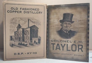 Colonel EH Taylor Wooden Box E. H. Taylor Bourbon Wood Storage Crate Display box - Picture 1 of 12