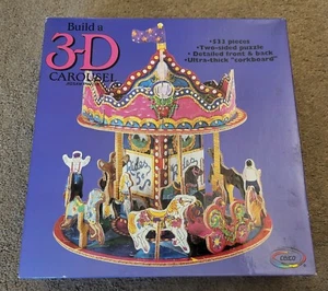 Ceaco 3D Puzzle Karussell 533 Teile Pferde beidseitige Korkplatte 1994 NEU!!! - Bild 1 von 4