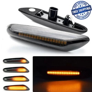 For BMW E46 E60 E82 E83 E90 E92 Led Side Marker Turn Signal Lights Dynamic Smoke - Picture 1 of 9