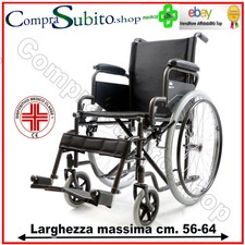 Sedia a rotelle carrozzina comoda autospinta pieghevole AMPIA SEDUTA 48cm