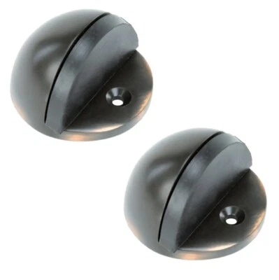 TWO Adjustable Floor Door Stops: Oil Rubbed Bronze 1-3/4” Dia Gatehouse 0803440 - Image 1 of 3