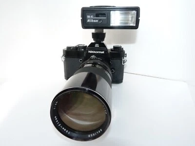 VINTAGE NIKKORMAT EL 1976 Camera BLK,SOLIGOR MC 70-210/3.5 lens.SB-10 flash,READ - Image 1 of 4