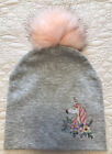 Cotton Toddler Faux Pompon Hat Girls Cap Beanie One Size New
