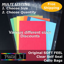 Clear CELLO Bags SOFT FEEL Various Sizes & Quantities PP Adhesive Lip #PA1