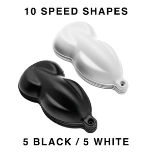 Speed Shapes 5 Black / 5 White - Plastic Paint Display Hydrographics - 10 Pack - Bild 1 von 1