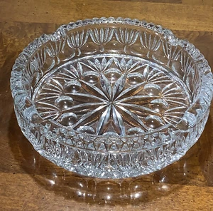 Princess House Crystal 6-1/4" Round  Ashtray snowflake / Sunburst  heavy clear - Picture 1 of 12