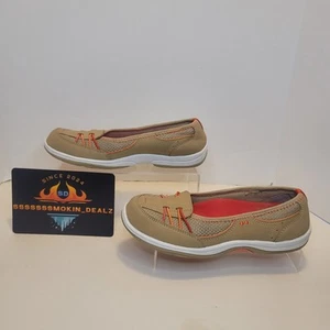Ryka Tango Slip On Comfort Shoe Tan Leather Coral  Bungee Accents Woman’s 7m - Picture 1 of 12